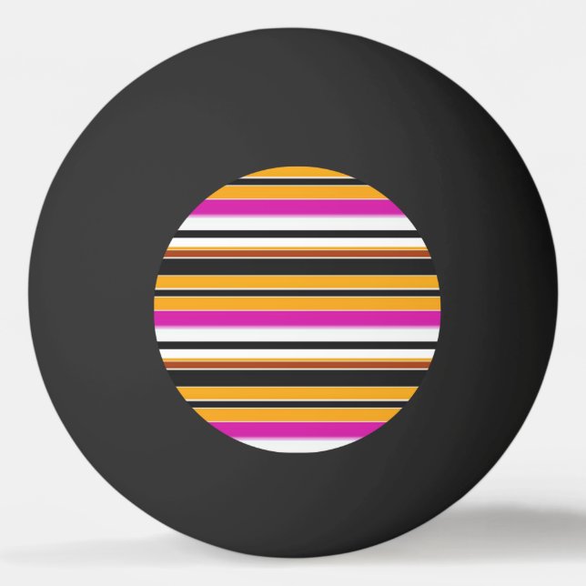 Balle De Ping Pong Jolies rayures noires orange (Devant)
