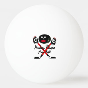 Balle De Ping Pong Joueur de hockey pour la vie caricature