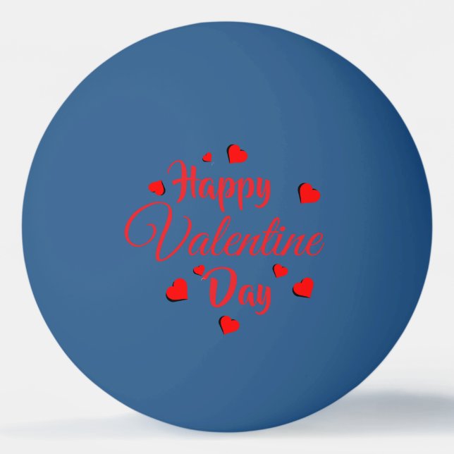 Balle De Ping Pong Joyeuse Saint Valentin bleu (Devant)