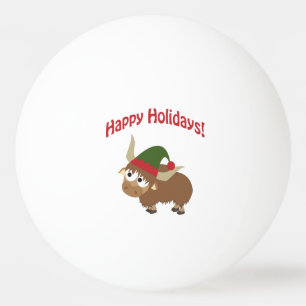Balle De Ping Pong Joyeuses fêtes ! Yak Christmas Elf