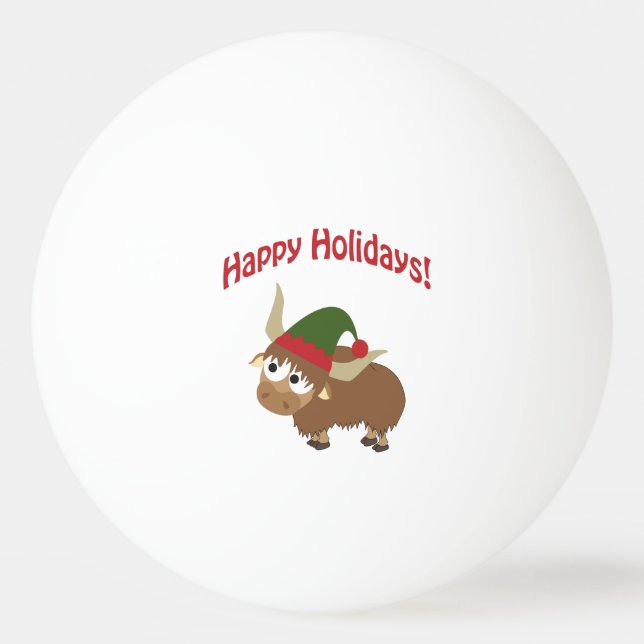 Balle De Ping Pong Joyeuses fêtes ! Yak Christmas Elf (Devant)