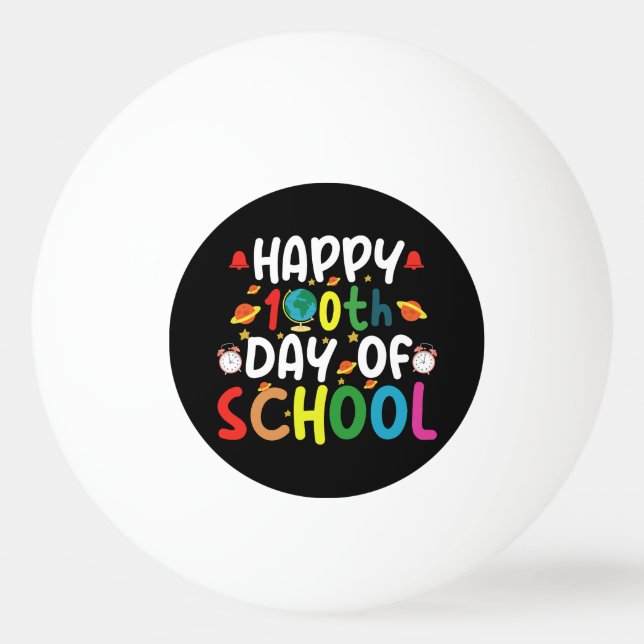 Balle De Ping Pong Joyeux 100e jour d'école enseignant élève (Devant)