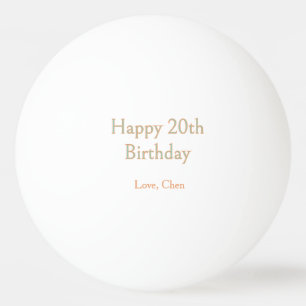 Balle De Ping Pong joyeux 20e anniversaire vert orange pastel nom dat