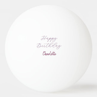 Balle De Ping Pong Joyeux Anniversaire maron bleu gris nom date paste