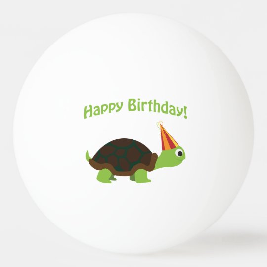 Balle De Ping Pong Joyeux Anniversaire Mignon Tortue Zazzle Fr
