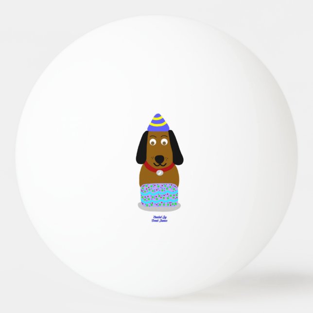 Balle De Ping Pong Joyeux Anniversaire Pup Ping Pong Ball (Devant)