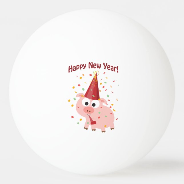 Balle De Ping Pong Joyeux Cochon du Nouvel An (Devant)