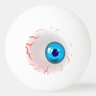 Balle De Ping Pong Joyeux Halloween ! Éffrayant Blue Eyeball