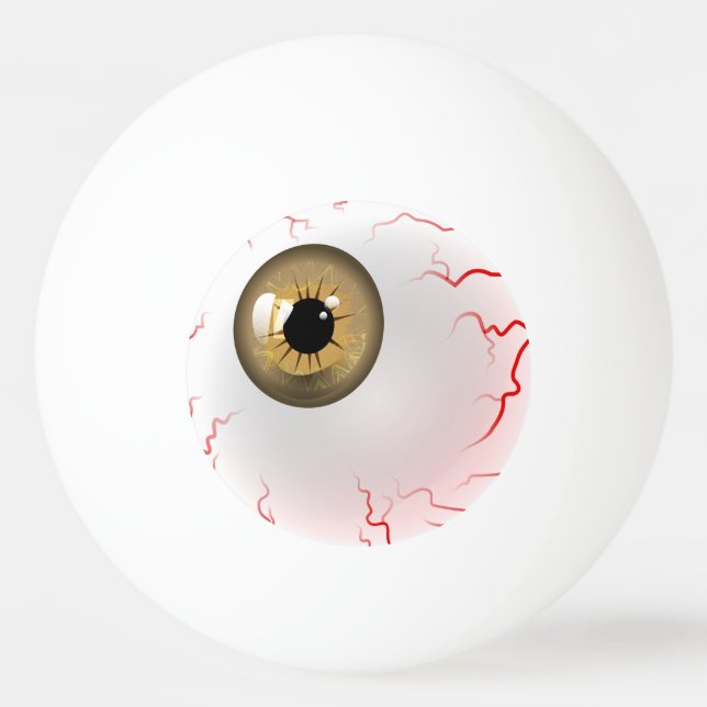 Balle De Ping Pong Joyeux Halloween ! Eyeball Brown éffrayant (Dos)