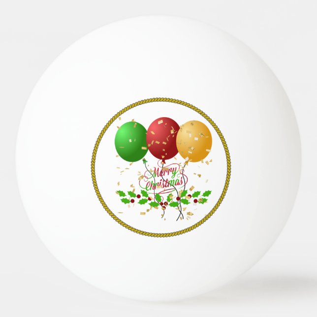 Balle De Ping Pong Joyeux Noël, conception festive, (Devant)