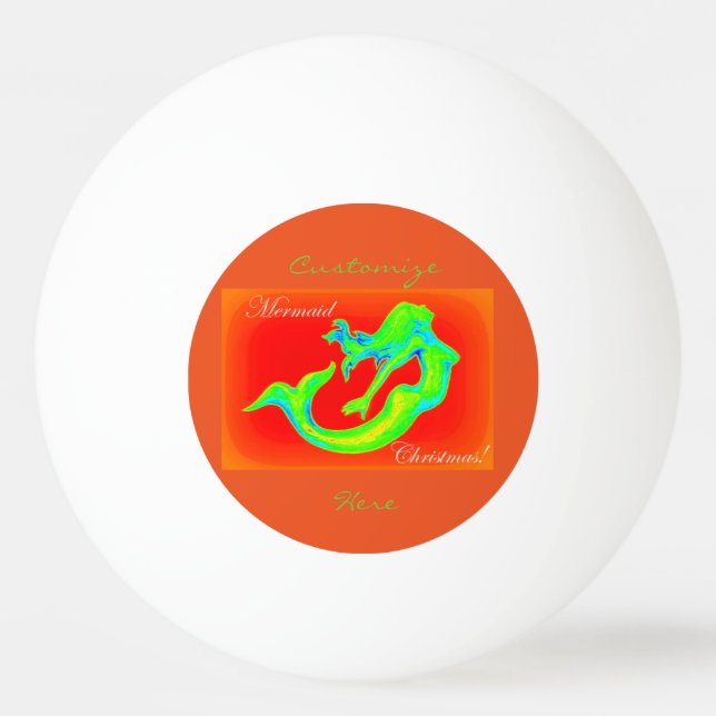 Balle De Ping Pong Joyeux Noël de sirène (Devant)