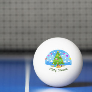 Balle De Ping Pong Joyeux Noël Foto Bild Tamplate Père Noël Neige