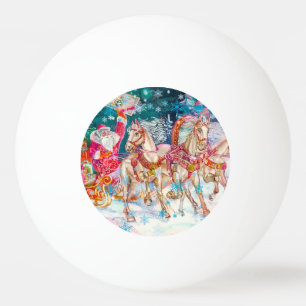 Balle De Ping Pong Joyeux Noël Foto Bild Tamplate Père Noël Neige