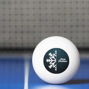 Balle De Ping Pong Joyeux Noël Snowflake Blue