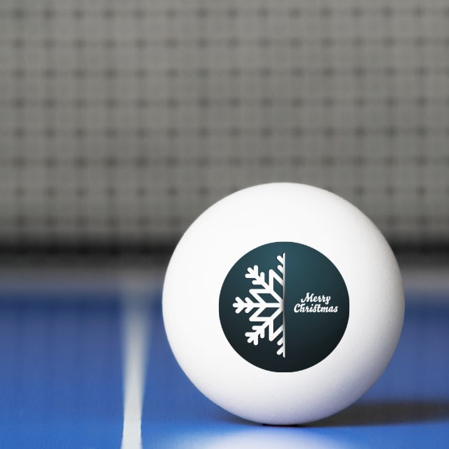 Balle De Ping Pong Joyeux Noël Snowflake Blue (Filet)