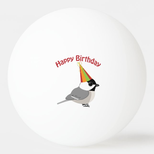 Balle De Ping Pong Joyeux poulet d'anniversaire (Devant)