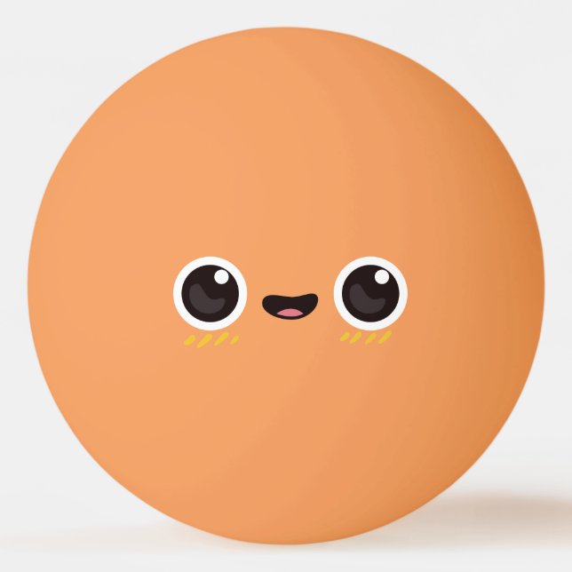 Balle De Ping Pong Kawaii Cute Face Drôle. Emoji. Émoticône. (Dos)