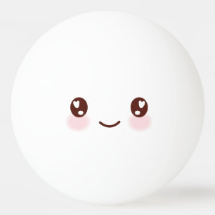 Balle De Ping Pong Kawaii Cute Face Drôle. Emoji. Émoticône.