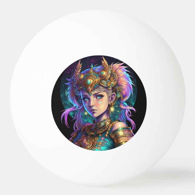 Balle De Ping Pong Kawaii fille guerrière spatiale (Devant)