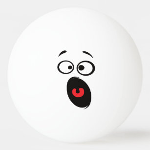 Balle De Ping Pong Kawaii Mignonne Visage Drôle. Emoji. Emoticon.