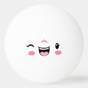 Balle De Ping Pong Kawaii Rose Réveillé Face Ping Ping Balls