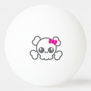 Balle De Ping Pong Kawaii rose ruban crâne boules de ping-pong