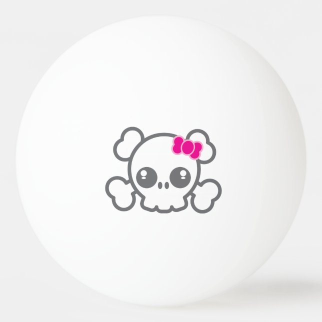 Balle De Ping Pong Kawaii rose ruban crâne boules de ping-pong (Dos)