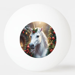 Balle De Ping Pong «La Licorne de Noël»