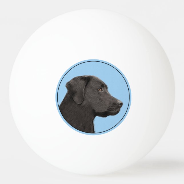 Balle De Ping Pong Labrador Retriever Black Peinture Original Chien A (Devant)