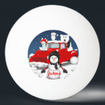 Balle De Ping Pong Laissez Ping Ping Pong Ball<br><div class="desc">Cette conception est marquée par la nostalgie d'un camion rouge vintage avec quelques animaux arctiques et d'un bonhomme de neige sur la scène hivernale</div>