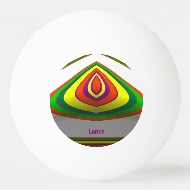 Balle De Ping Pong LANCE ~ Facile à reconnaître ~ Multicolor ~ (Devant)