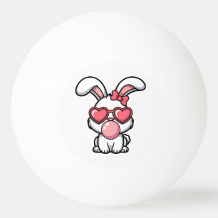 Balle De Ping Pong Lapin Kawaii joueur avec bulle de Bubble Gum