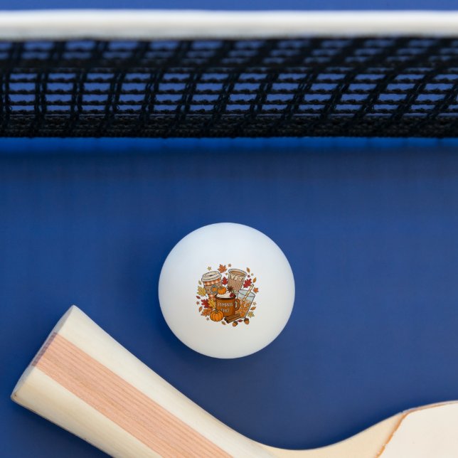 Balle De Ping Pong Latte Épice de Citrouille Automne Saison (Tableau)