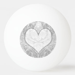 Balle De Ping Pong Le coeur de dentelle ajoutent le texte