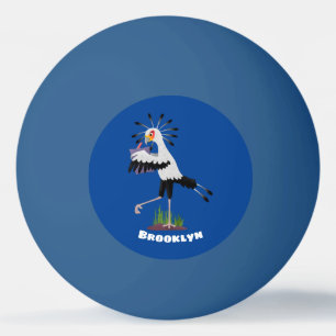 Balle De Ping Pong Le mignon secrétaire oiseau écrire des notes dessi