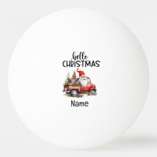 Balle De Ping Pong Le Père Noël sur camion rouge