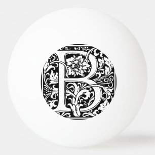 Balle De Ping Pong Lettre B Monogramme Art Nouveau Médiéval
