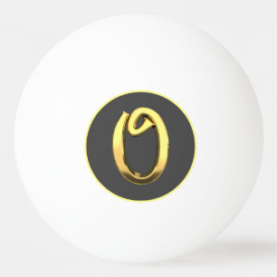 BALLE DE PING PONG LETTRE D'OR PERSONNALISÉE O