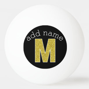 Balle De Ping Pong Lettre M de monogramme - noir et parties