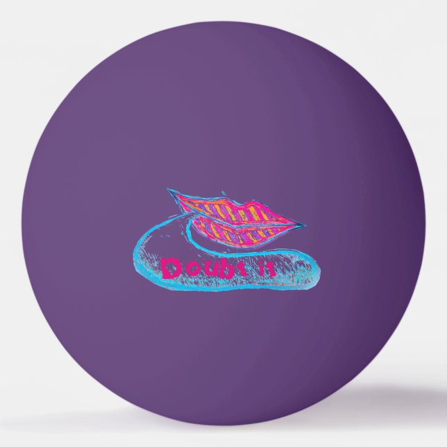 Balle De Ping Pong Lèvres roses et un mot balon ou langue (Devant)
