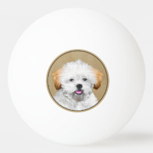Balle De Ping Pong Lhasa Apso Puppy Peinture - Cute Original Chien Ar