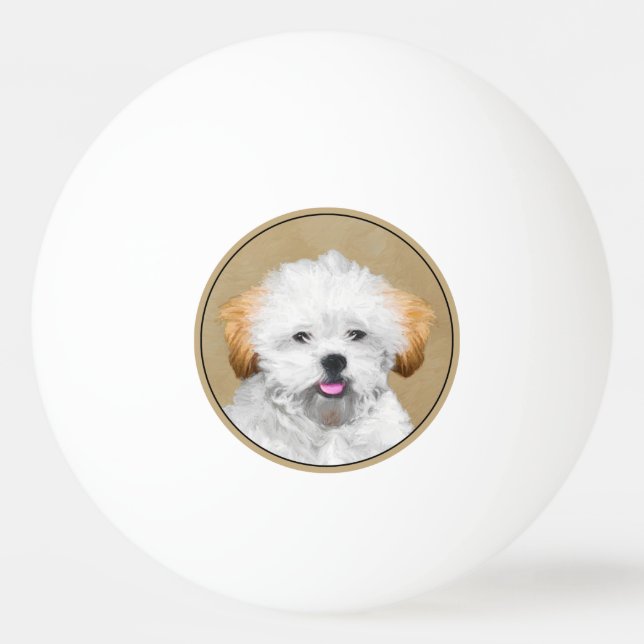 Balle De Ping Pong Lhasa Apso Puppy Peinture - Cute Original Chien Ar (Devant)