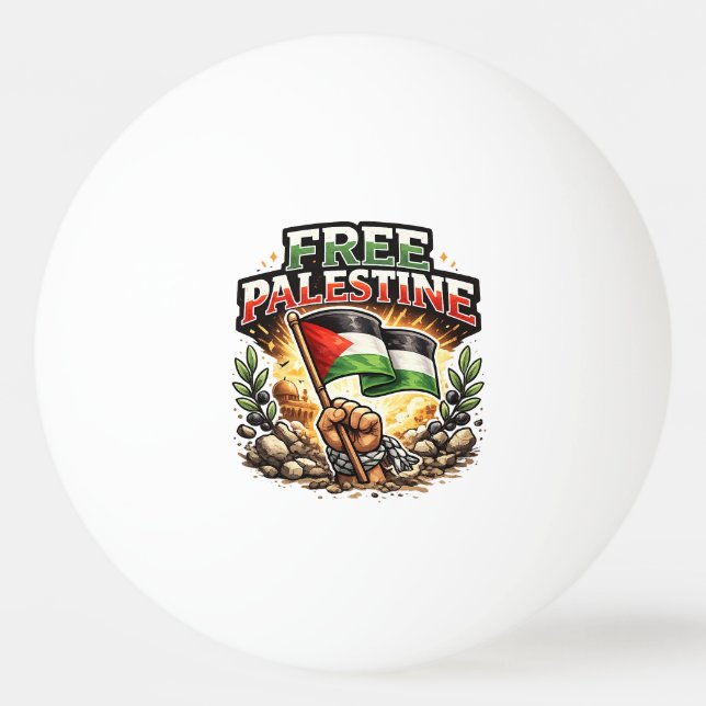 Balle De Ping Pong Libre la Palestine (Devant)