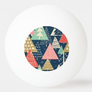Balle De Ping Pong L'Illustration Festive Des Arbres De Noël.
