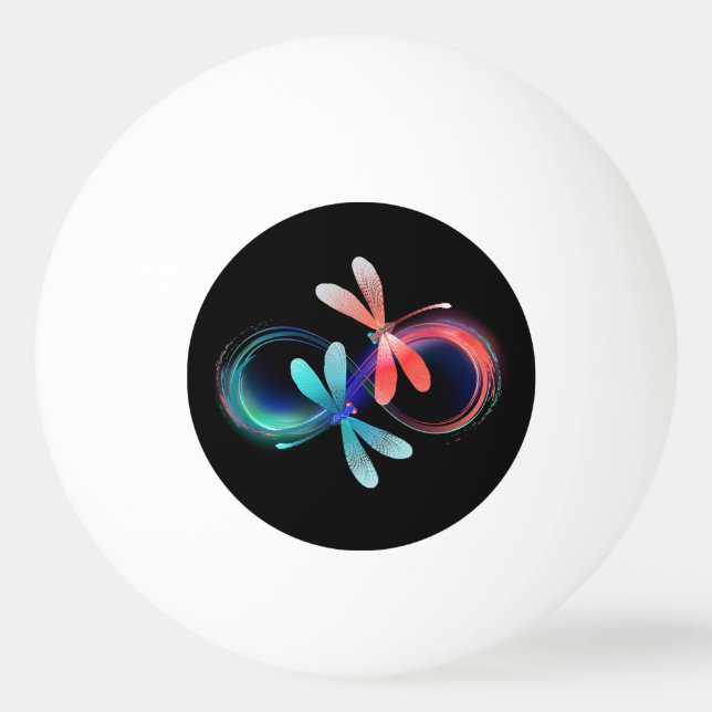 Balle De Ping Pong L'infini avec des libellules lumineuses (Devant)