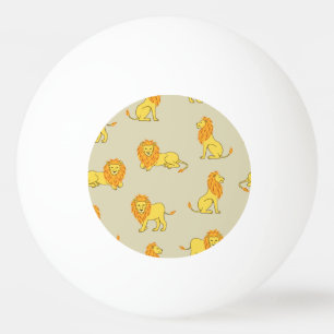 Balle De Ping Pong Lion à main : motif vintage.