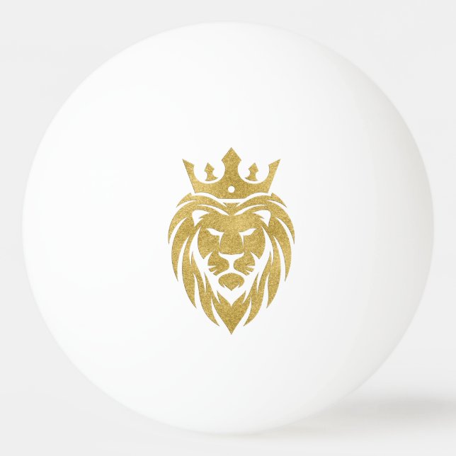 Balle De Ping Pong Lion Avec Couronne - Style Or 3 (Devant)