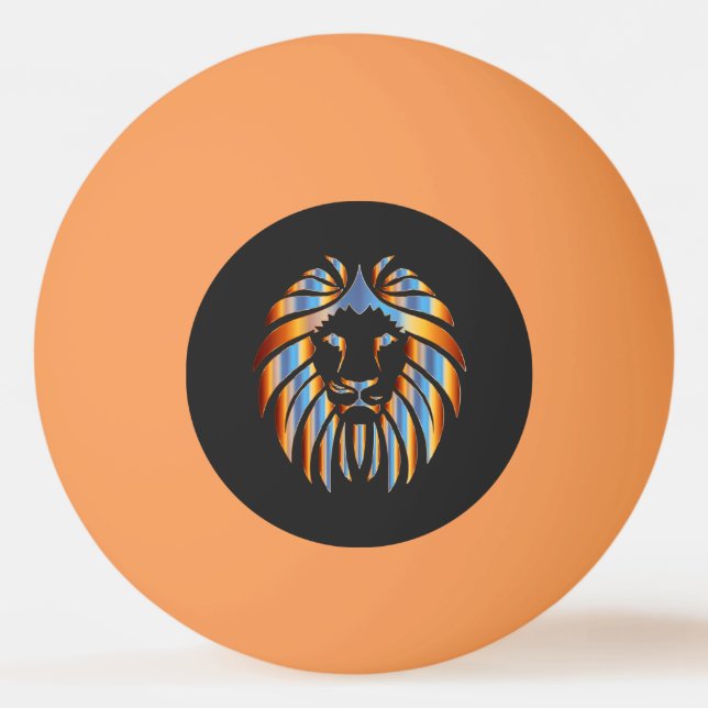 Balle De Ping Pong Lion, Big Cat, design chromatique, (Devant)
