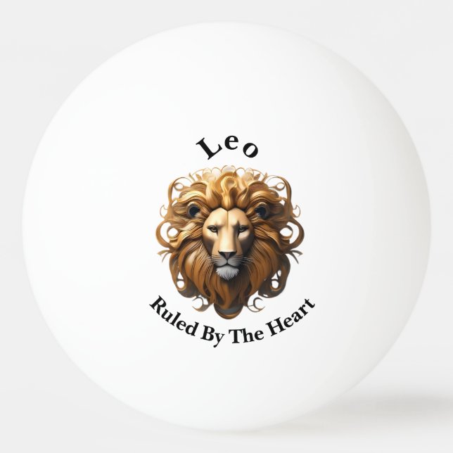 Balle De Ping Pong Lion, Lion, Dirigé Par Le Coeur, (Devant)