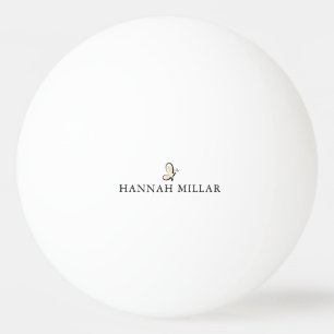 Balle De Ping Pong Logo de nom personnalisé moderne rose blush minima